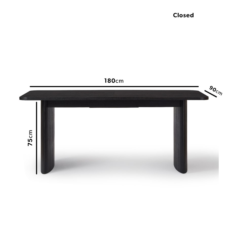 Black Oak Extendable Dining Table Set with 4 Beige Fabric Chairs & 1 Bench - Seats 6 - Jarel