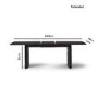 Black Oak Extendable Dining Table Set with 4 Beige Fabric Chairs & 1 Bench - Seats 6 - Jarel