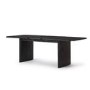 Black Oak Extendable Dining Table Set with 4 Beige Fabric Chairs & 1 Bench - Seats 6 - Jarel