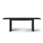Black Oak Extendable Dining Table Set with 4 Beige Fabric Chairs & 1 Bench - Seats 6 - Jarel