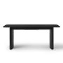 Black Oak Extendable Dining Table Set with 4 Beige Fabric Chairs & 1 Bench - Seats 6 - Jarel
