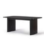 Black Oak Extendable Dining Table Set with 4 Beige Fabric Chairs & 1 Bench - Seats 6 - Jarel