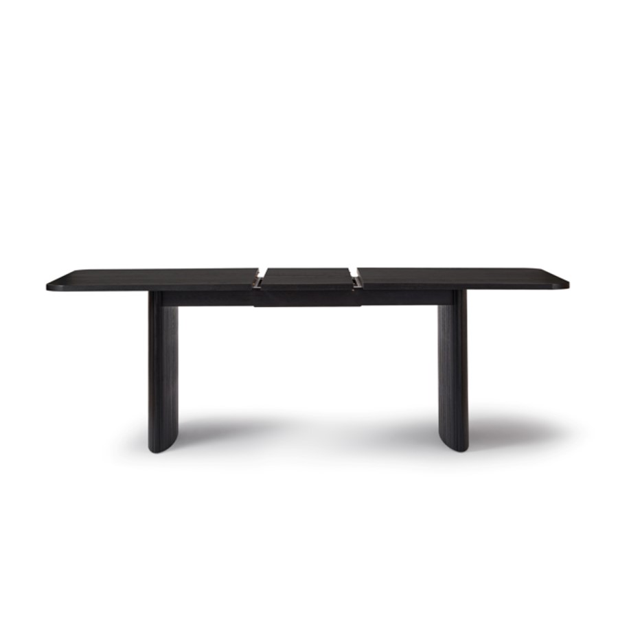 ONLY OPENED - Black Oak Extendable Dining Table - Seats 8 - Jarel