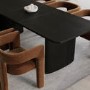 Black Oak Extendable Dining Table Set with 6 Burnt Orange Chairs - Seats 6 - Jarel