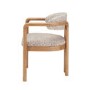 ONLY OPENED - Beige Printed Upholstered Dining Chair with Solid Wood Exposed Back - Darla