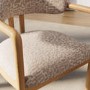 ONLY OPENED - Beige Printed Upholstered Dining Chair with Solid Wood Exposed Back - Darla