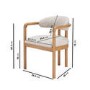 ONLY OPENED - Beige Printed Upholstered Dining Chair with Solid Wood Exposed Back - Darla