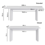 Large White Wooden Extendable Dining Table - Seats 6 - 8 - Jarel