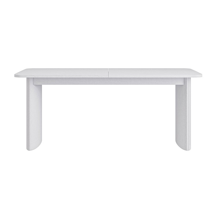 Large White Wooden Extendable Dining Table - Seats 6 - 8 - Jarel