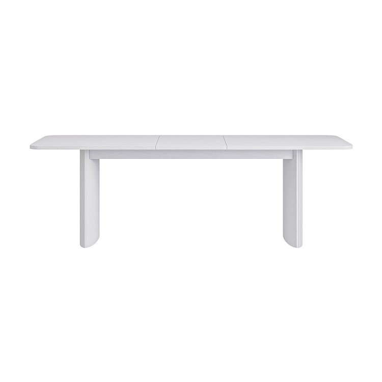 Large White Wooden Extendable Dining Table - Seats 6 - 8 - Jarel