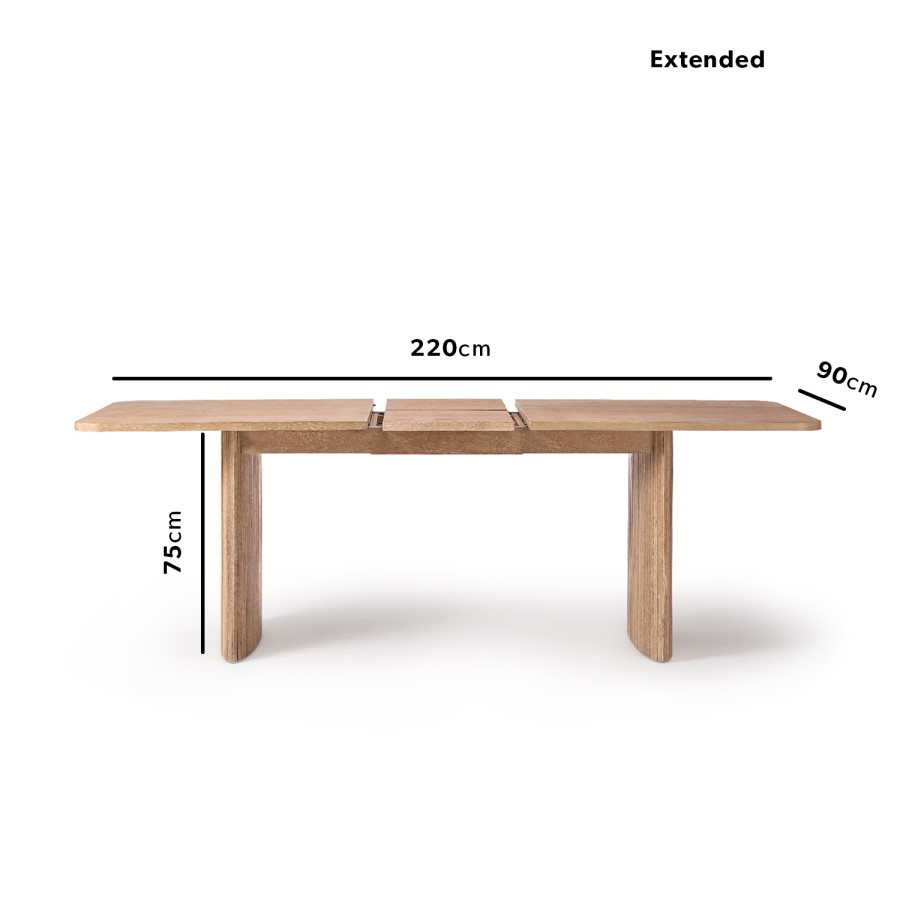 Oak Extendable Dining Set with 8 Rattan Effect Chairs - Jarel