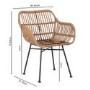 Oak Extendable Dining Set with 8 Rattan Effect Chairs - Jarel
