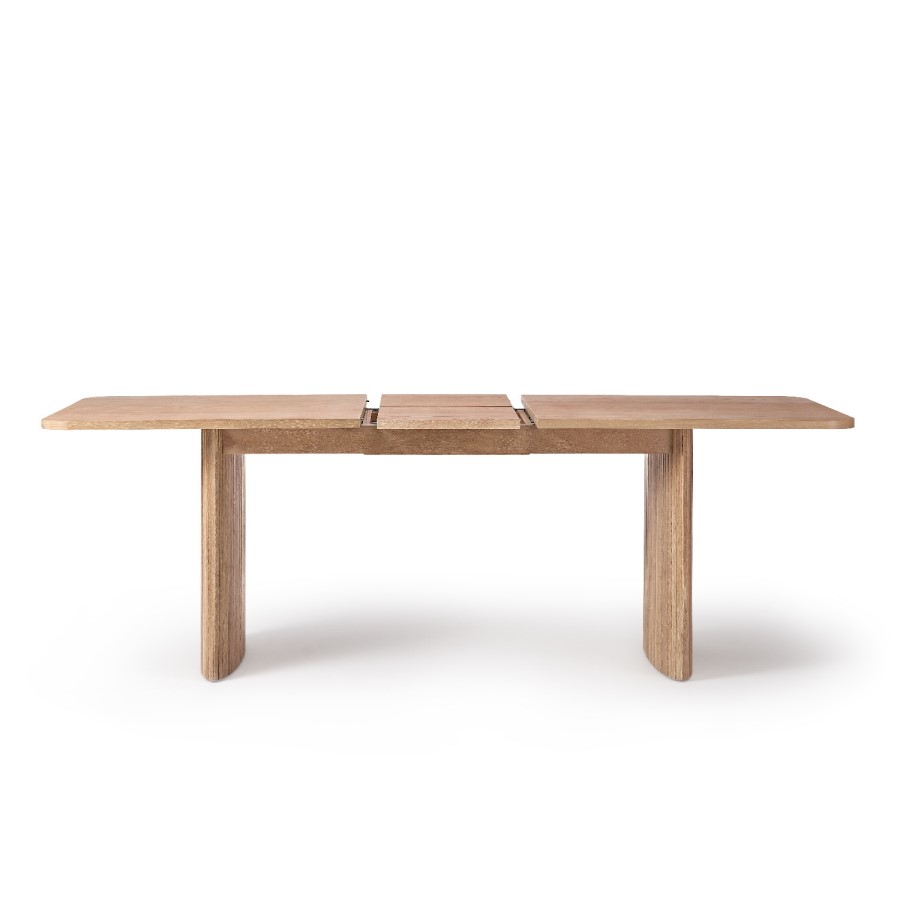 Oak Extendable Dining Set with 8 Rattan Effect Chairs - Jarel