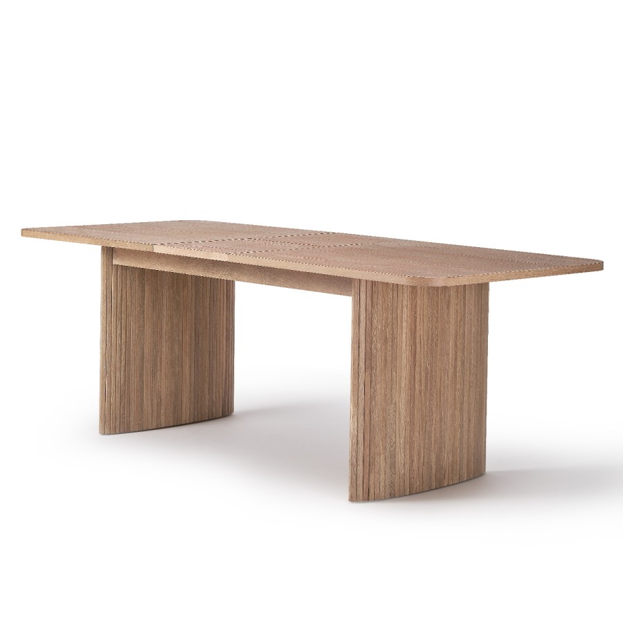 Oak Extendable Dining Set with 8 Rattan Effect Chairs - Jarel