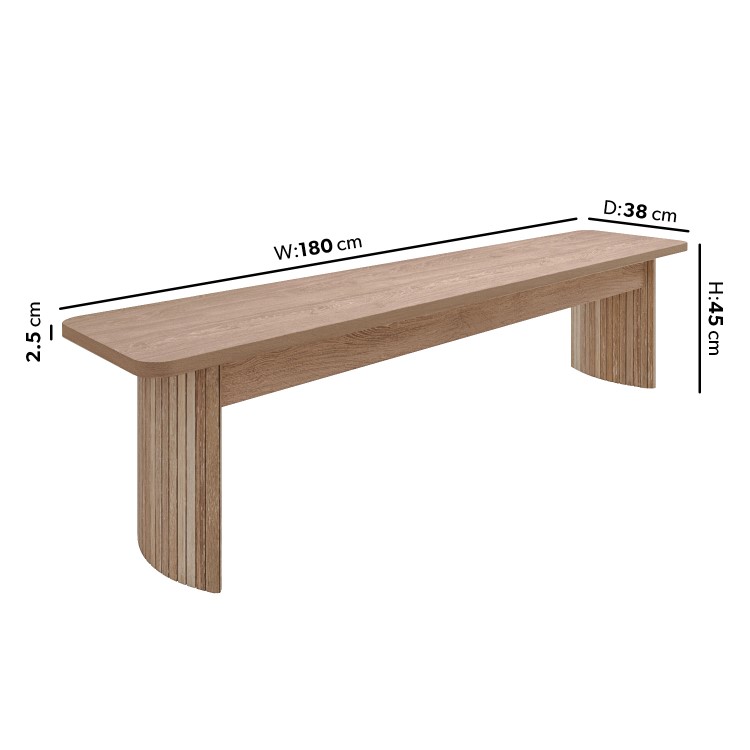 Oak Extendable Dining Table Set with 4 Beige Upholstered Chairs & 1 Oak Bench - Seats 6 - Jarel