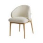 ONLY OPENED - Cream Curved limedwashed Oak exposed back textured fabric dining chair -Kori