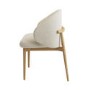 ONLY OPENED - Cream Curved limedwashed Oak exposed back textured fabric dining chair -Kori