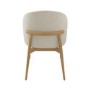 ONLY OPENED - Cream Curved limedwashed Oak exposed back textured fabric dining chair -Kori