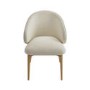 ONLY OPENED - Cream Curved limedwashed Oak exposed back textured fabric dining chair -Kori