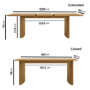 Large Oak Extendable Dining Table - Seats 6 - 8 - Jarel