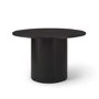 Round Black Oak Dining Table with 4 Mink Velvet Dining Chairs - Jarel