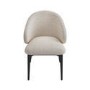 Set of 4 Cream and Black Upholstered Curved Dining Chairs with Wooden Exposed Back - Kori