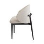 Set of 4 Cream and Black Upholstered Curved Dining Chairs with Wooden Exposed Back - Kori