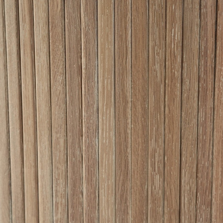 Oak Round Dining Table With 4 Herringbone Fabric Dining Chairs - Jarel