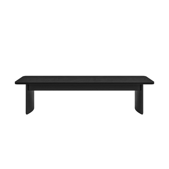 Large Black Oak Hallway Bench with Fluted Legs  -  180cm  -  Seats 3  -  Jarel