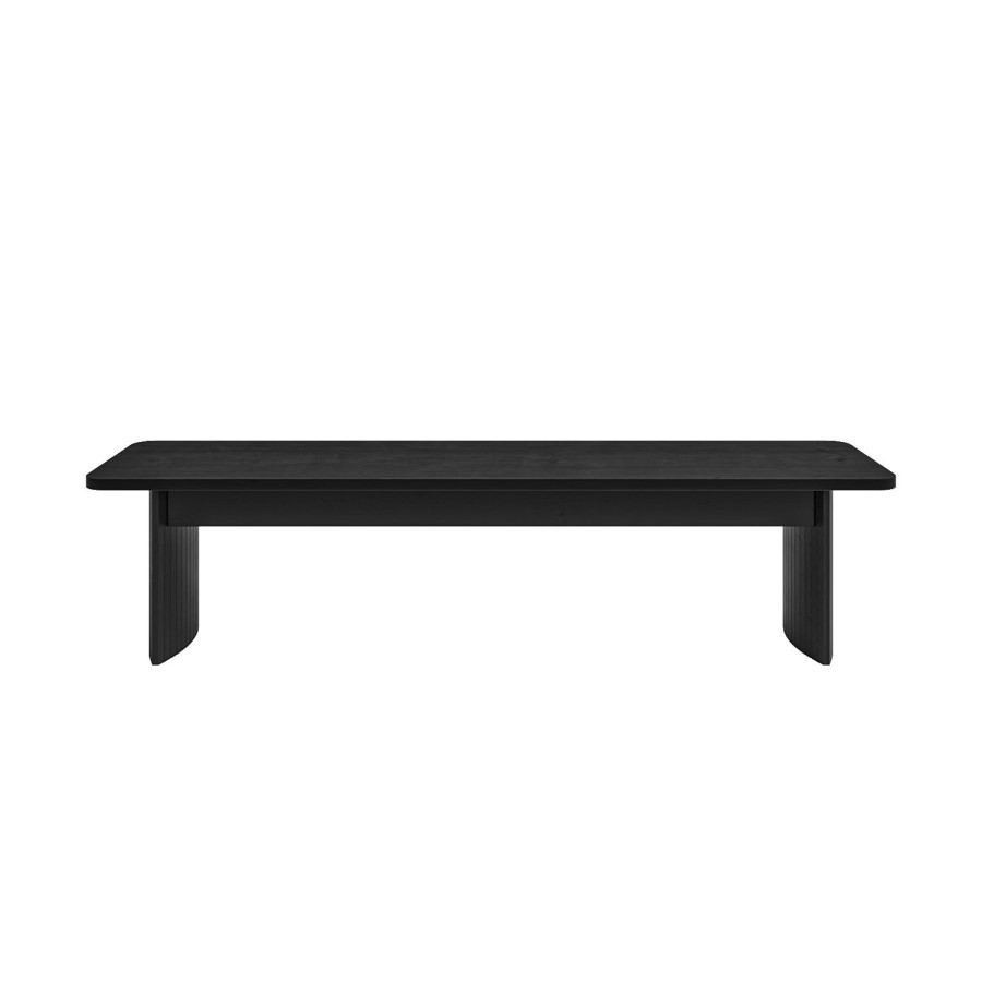 Large Black Oak Hallway Bench - Seats 3 - Jarel