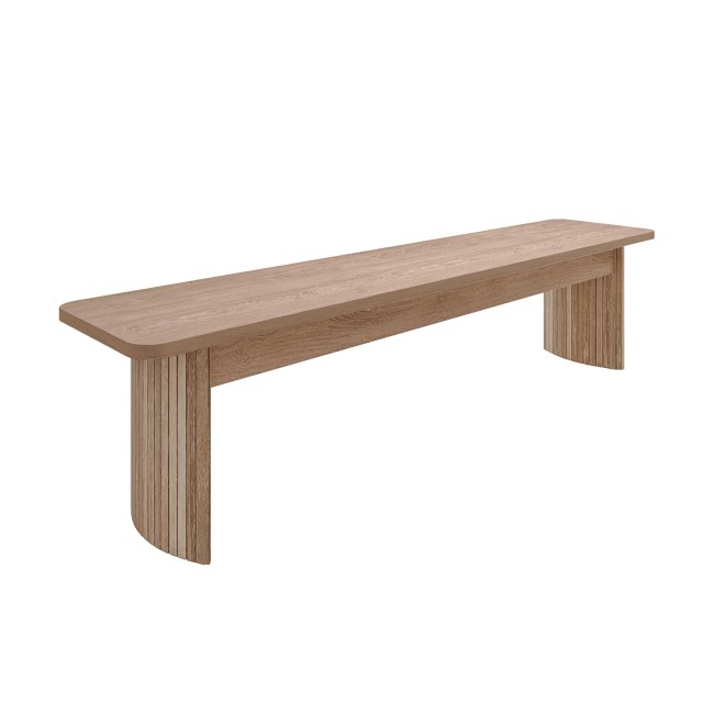 Large Light Oak Hallway Bench - Seats 3 - Jarel