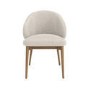 Beige Upholstered Curved Dining Chair With Solid Oak Exposed Back - Kori