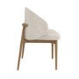 Beige Upholstered Curved Dining Chair With Solid Oak Exposed Back - Kori