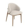 Beige Upholstered Curved Dining Chair With Solid Oak Exposed Back - Kori