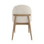 Beige Upholstered Curved Dining Chair With Solid Oak Exposed Back - Kori