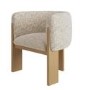 Beige Textured Fabric Curved Armchair – Jordyn 