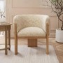Beige Textured Fabric Curved Accent Chair - Jordyn