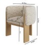 Beige Textured Fabric Curved Accent Chair - Jordyn