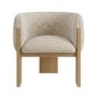 Beige Textured Fabric Curved Armchair – Jordyn 