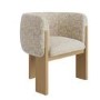 Beige Textured Fabric Curved Armchair – Jordyn 