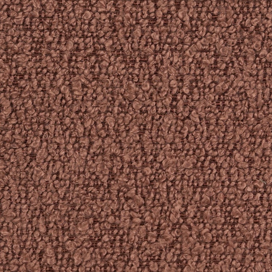 Walnut Curved Leg Dining Table Set with 4 Rust Boucle Swivel Dining Chairs - Leona