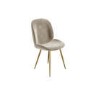 GRADE A1 - Set of 2 Mink Velvet Chairs - Jenna