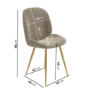 Set of 2 Mink Velvet Dining Chairs with Gold Legs - Jenna