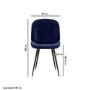 Set of 4 Navy Velvet Dining Chairs - Jenna