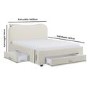 Cream Upholstered Double Bed Frame with Storage Drawers – Joanie