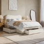 Cream Upholstered Double Bed Frame with Storage Drawers – Joanie