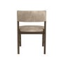 Set of 4 Beige PU Curved Back Wooden Dining Chairs with Walnut Finish Legs - June