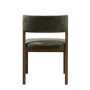 Set of 4 Green Velvet Curved Back Wooden Dining Chairs with Walnut Finish Legs - June