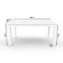 Jewel Large White High Gloss Dining Table with 6 Grey Velvet Dining Chairs