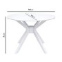 White Round Dining Table with 4 White Spindle Dining Chairs - Karie